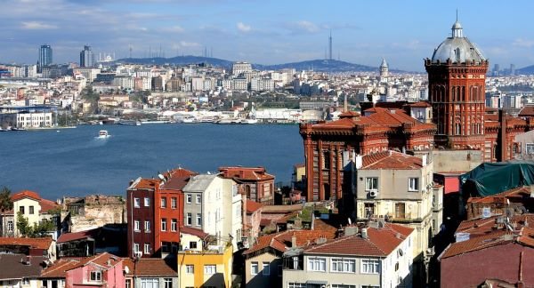 Colourful houses and rooftops of Balat by the Golden Horn, Istanbul