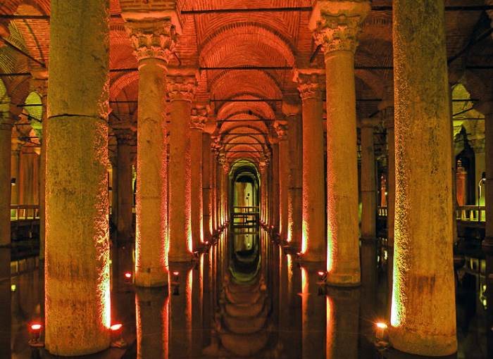 The columns of the Basilica Cistern, Istanbul