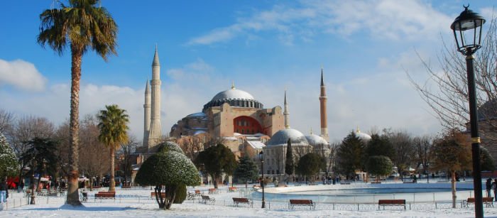 Hagia Sophia under snow, Istanbul