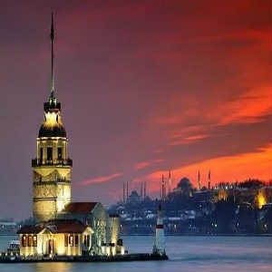Ortaköy Mosque beneath the Bosphorus Bridge, Istanbul